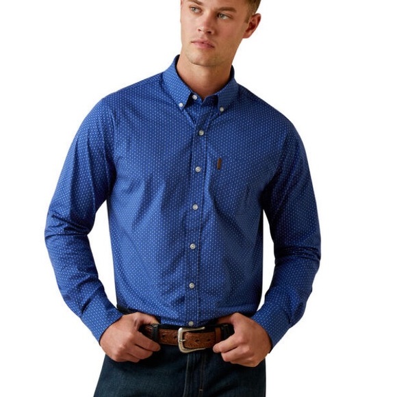 NEW ARIAT Ditsy Stretch Modern Fit Shirt Size:M